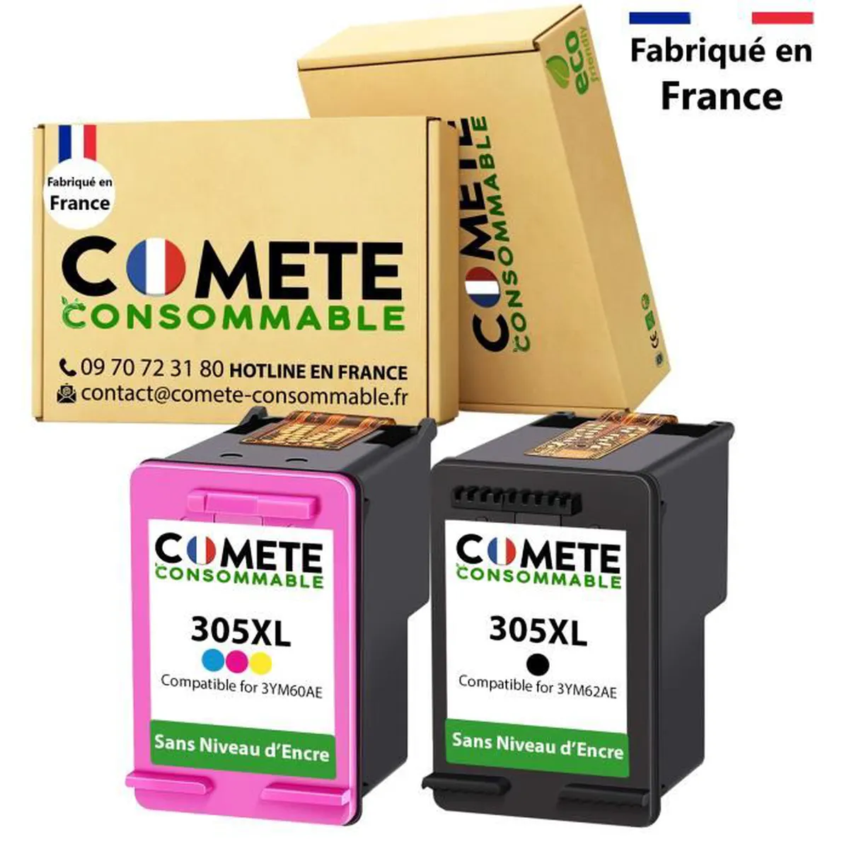 Pack de 2 cartouches 305XL HP Noir et Couleur