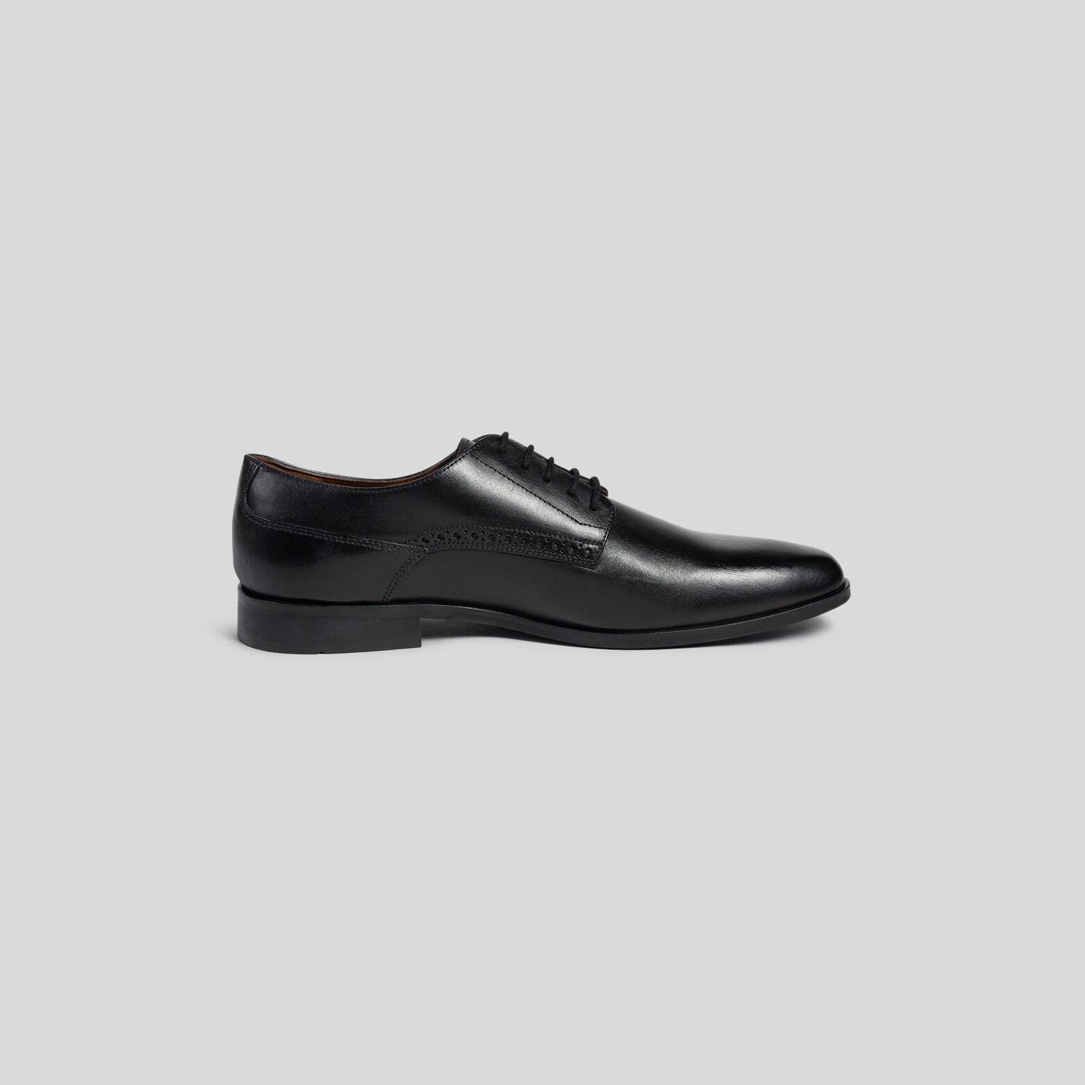 Chaussures de costume en cuir lisse Noir Paris Dakar Shopping