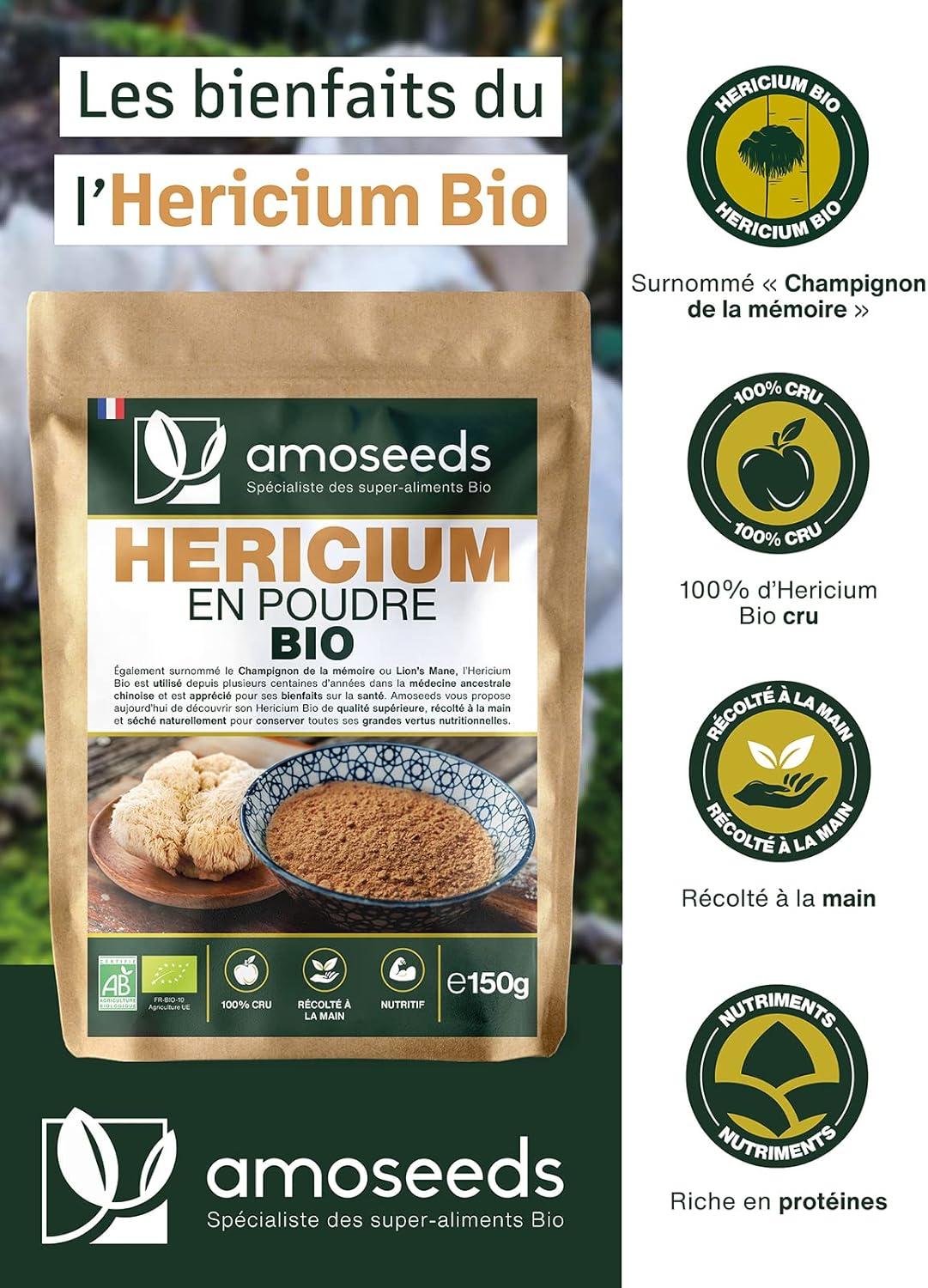 Poudre D'Hericium Bio 500mg - 120 Capsules Végétaliennes - Vita World - NEUF